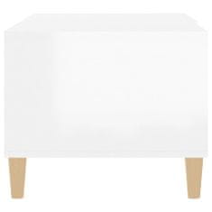 shumee Konferenčný stolík lesklý biely 89,5x50x40 cm spracované drevo
