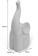 Polnix Dekoratívna keramická figúrka slona 24 cm biela