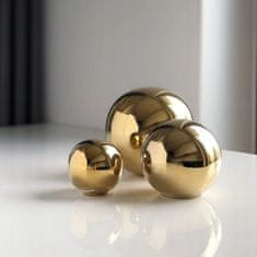 Polnix Dekoratívna keramická guľa 11 cm zlatá