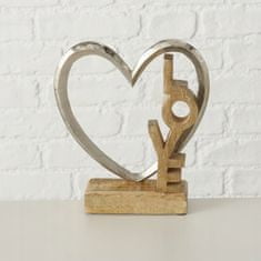 Boltze Stojanová dekorácia srdca s nápisom Love 26 cm