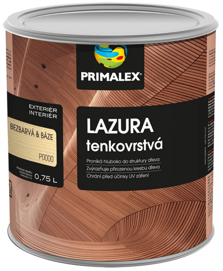 Primalex Tenkovrstvá lazúra na drevo (palisander, 2,5 L)