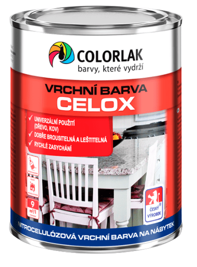 COLORLAK CELOX C2001 - Nitrocelulózová farba na kov a drevo C1000 - biela 0,75 L
