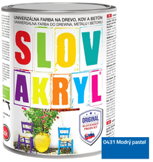 SLOVLAK SLOVAKRYL - Univerzálna vodou riediteľná farba 0,75 kg 0431 - modrý pastel
