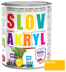 SLOVLAK SLOVAKRYL - Univerzálna vodou riediteľná farba 0,75 kg 0620 - žltá