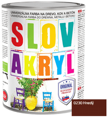SLOVLAK SLOVAKRYL - Univerzálna vodou riediteľná farba 0,75 kg 0230 - hnedá