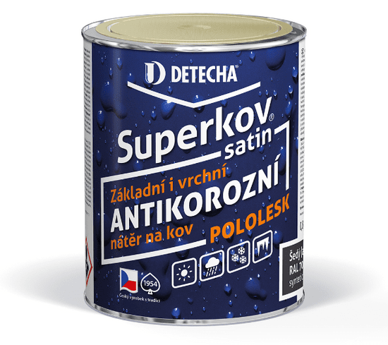 DETECHA Superkov satin - vysokoodolný antikorózny syntetický náter 0,8 kg ral 8017 - hnedý tmavý