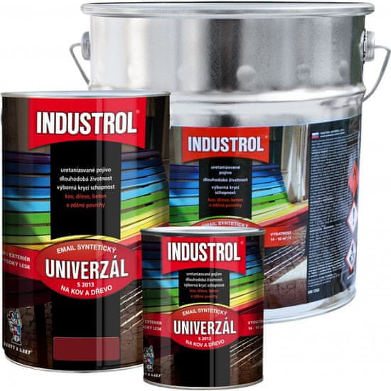 Barvy laky Hostivař INDUSTROL UNIVERZÁL S2013 - Syntetická farba na kov a drevo 0,75 l 1999 - čierna
