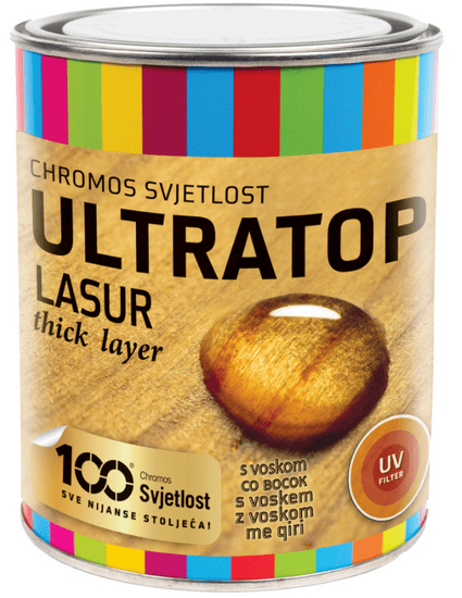 Chromos-Svjetlost ULTRATOP - Hrubovrstvová lazúra s voskom 0,75 l orech
