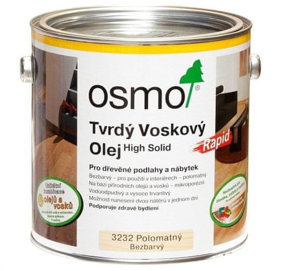 OSMO Color OSMO Tvrdý voskový olej RAPID 2,5 l 3262 - bezfarebný mat