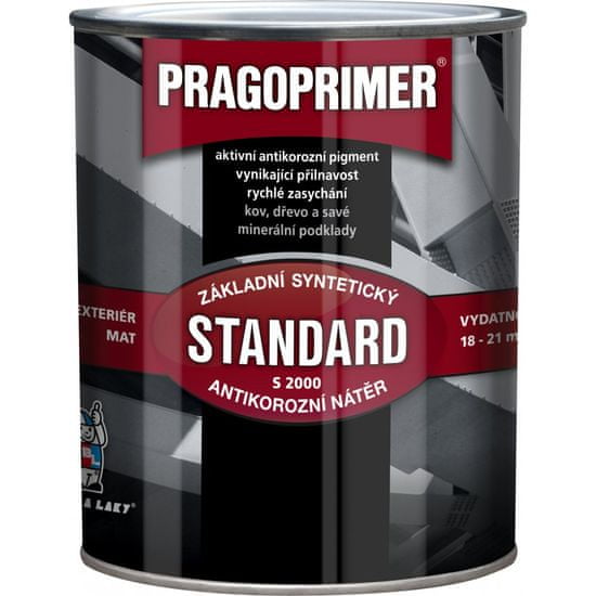 Barvy laky Hostivař PRAGOPRIMER STANDARD S2000 - Základná farba na kov 0,6 l 0100 - biela