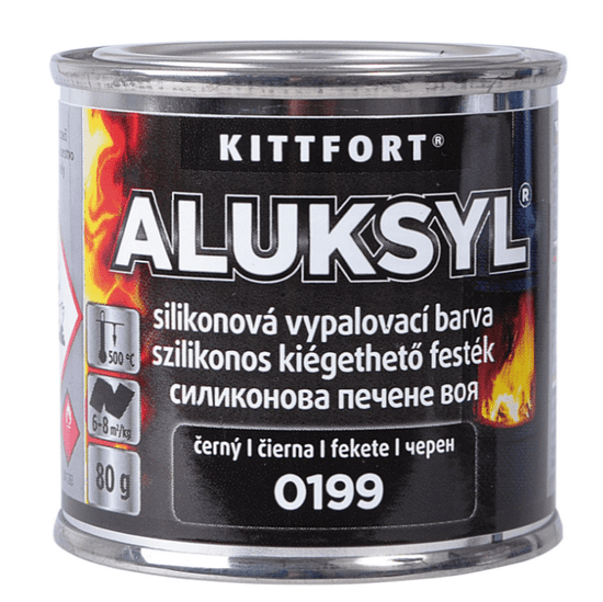 KITTFORT Aluksyl - vypaľovacia silikónová farba 80 g 0910 - strieborná