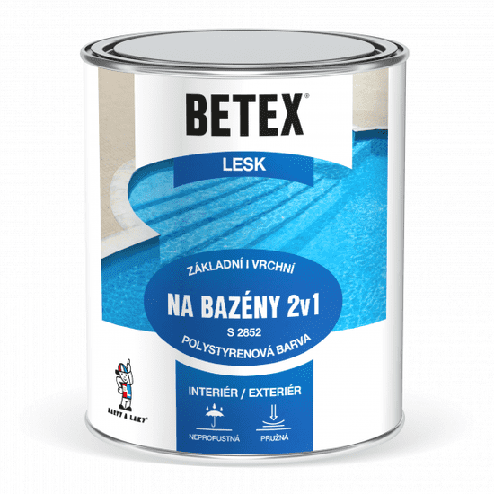 Barvy laky Hostivař BETEX 2V1 NA BAZENY S 2852 - farba na bazény 1 kg 0440 - tmavo modrá