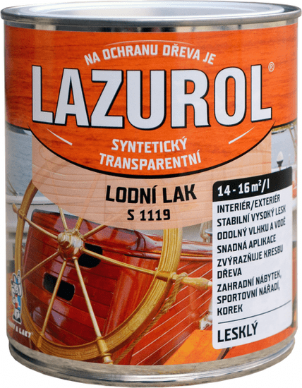 Barvy laky Hostivař LAZUROL S1119 - Lodný lak na drevo 0,75 l bezfarebný