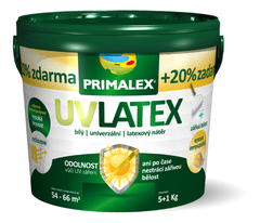 Primalex UV LATEX - Matná umývateľná farba s vysokou belosťou biela 1 kg