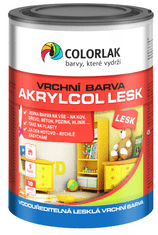 COLORLAK AKRYLCOL LESK V2046 - Lesklá vodou riediteľná vrchná farba C2350 - hnedá tmavá AQ 0,6 L
