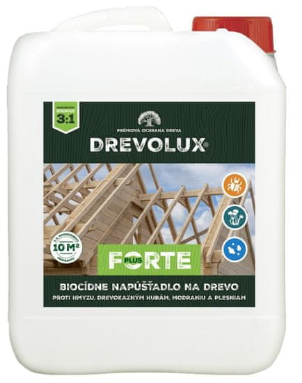 Chemolak DREVOLUX FORTE PLUS - Ochranné napúšťadlo na drevo (koncentrát) bezfarebný 5 L