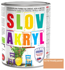 SLOVLAK SLOVAKRYL - Univerzálna vodou riediteľná farba 0,75 kg 0210 - hnedý pastel