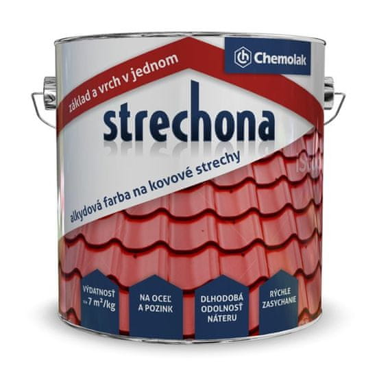 Chemolak STRECHONA 2v1 - Antikorózna farba na kovové strechy 10 kg 0840 - červenohnedá