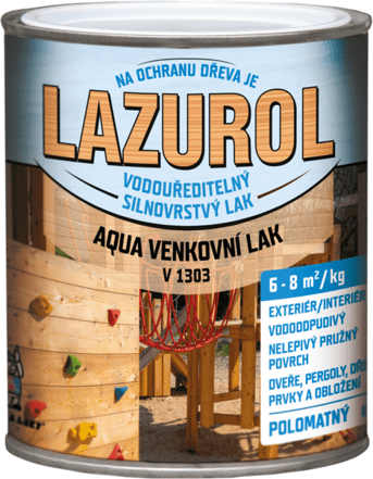 Barvy laky Hostivař LAZUROL AQUA V1303 - vonkajší lak 2 kg polomatný
