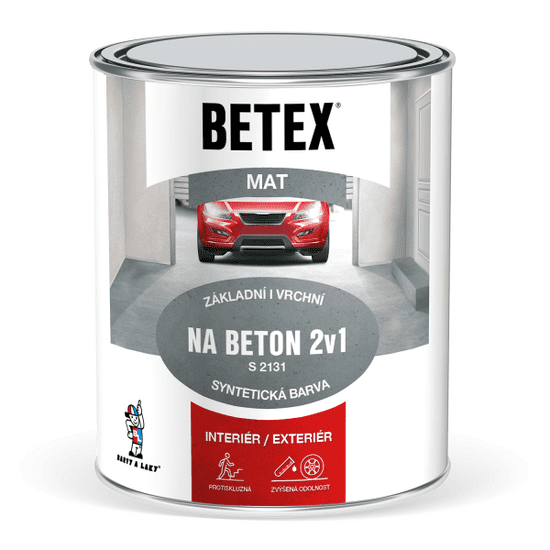 Barvy laky Hostivař BETEX 2V1 NA BETON S 2131 - farba na betón 2 kg 0840 - červenohnedá