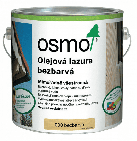 OSMO Color OSMO Olejová lazúra 2,5 l 000 - bezfarebná