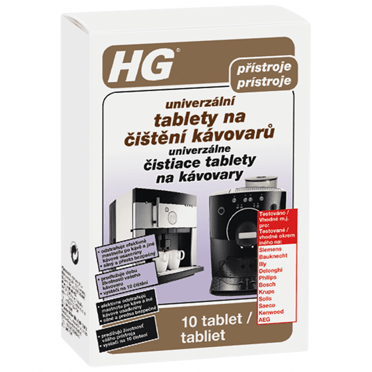 HG Systems HG 637 - Univerzálne tablety na čistenie kávovarov 10 tabliet