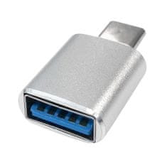 Northix Adaptér USB-A na USB-C, 3 cm – strieborný 