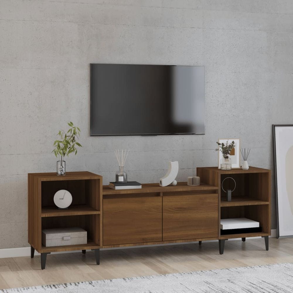 Vidaxl TV skrinka hnedý dub 160x35x40 cm spracované drevo