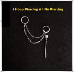 KPOP2EU BTS J-Hope Náušnice - 1 Hoop Piercing & 1 No Piercing