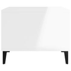 shumee Konferenčný stolík lesklý biely 60x50x40 cm spracované drevo
