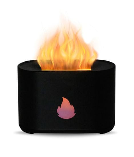 Aga Aroma difuzér s LED projekciou ohňa Čierny