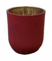 Concord Sklenený glamour svietnik na čajovú sviečku červený 10x7,5