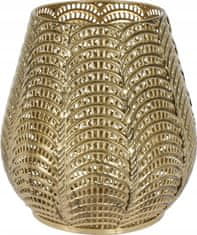 Koopman Dekoratívny kovový zlatý ažurový svietnik 17 cm