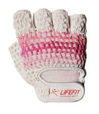 LIFEFIT  Fitnes rukavice LIFEFIT KNIT, vel. M, ružovo-biele Fitnes rukavice LIFEFIT KNIT, vel. M, ružovo-biele Oblečenie veľkosť: M