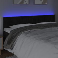 shumee Čelo postele s LED čierne 200x5x78/88 cm zamat