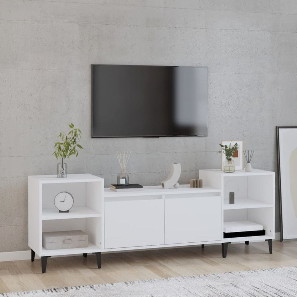 Vidaxl TV skrinka biela 160x35x55 cm spracované drevo