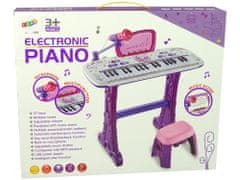 Lean-toys Elektrická klavírna klávesnica pre deti Ružové USB poznámky