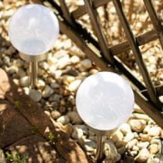 Polux 2x Solárne Záhradné LED Svietidlo Guľa 15cm do zem 3500K + RGB