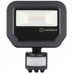 LEDVANCE LED Reflektor 10W 1100lm 3000K Teplá biela IP65 čierny so senzorom pohybu a súmraku