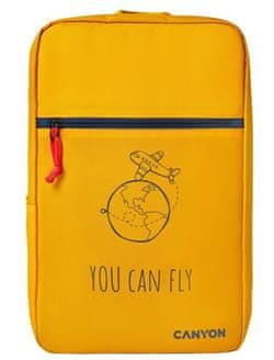 Canyon CSZ-03 batoh pre 15.6" notebook, 20x25x40cm, 20L, príručná batožina, žltá