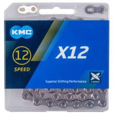 KMC řetěz X12 stříbrný 126čl. BOX