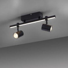 PAUL NEUHAUS PAUL NEUHAUS LED stropné svietidlo 2 ramenné, čierna, otočné, pamäťová funkcia 3000K