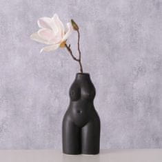 Boltze Keramická dekoratívna váza čierna 22 cm Auris