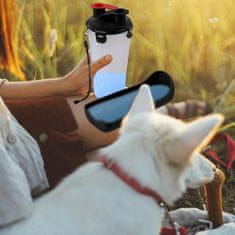 nobleza Napájačka pre psov, Cestovná Fľaša Na Vodu Pre Psov S Miskou Fľaša Bidon Dog Drinker S Miskou Na Jedlo 500 Ml- Čierna