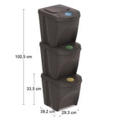 nabbi Odpadkový kôš na triedený odpad (3 ks) IKWB25S3 25 l - antracit