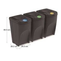 nabbi Odpadkový kôš na triedený odpad (3 ks) IKWB35S3 35 l - antracit