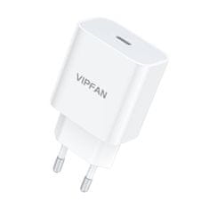 Vipfan Sieťová nabíjačka Vipfan E04, USB-C, 20 W, QC 3.0 + kábel USB-C (biela)