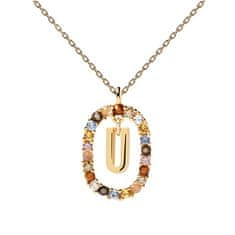 PDPAOLA Krásny pozlátený náhrdelník písmeno "U" LETTERS CO01-280-U (retiazka, prívesok)
