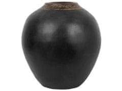 Beliani Dekoratívna keramická váza čierna LAURI