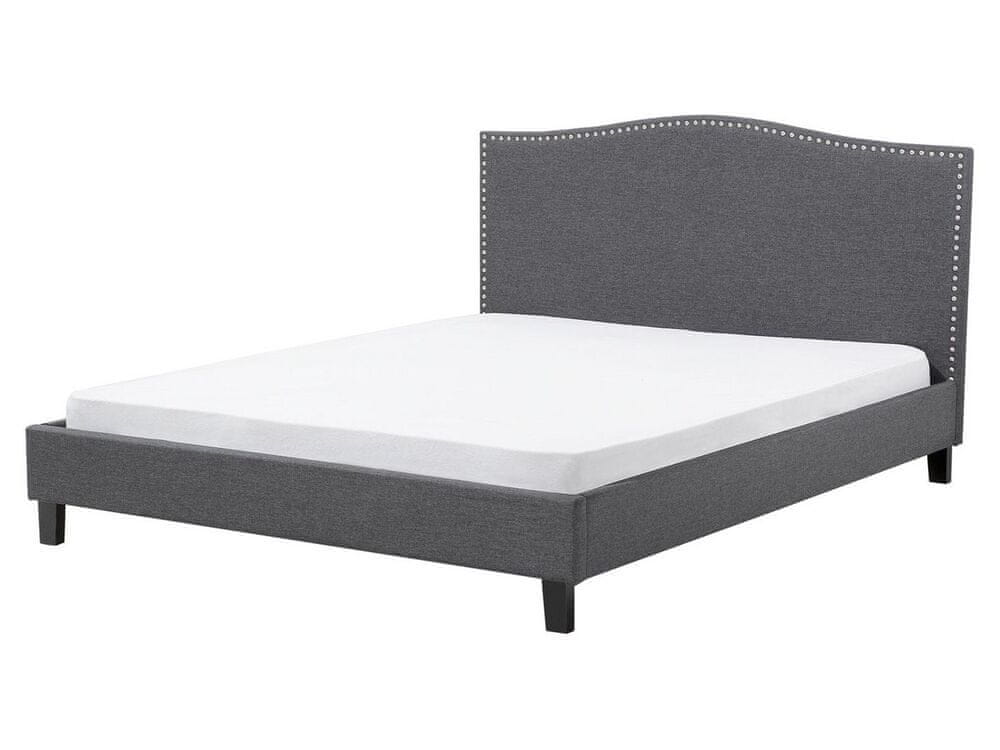 Beliani Čalúnená posteľ 160x200cm sivá MONTPELLIER